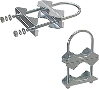Vista 1 de Abrazadera de montaje de antena de acero inoxidable, accesorios de montaje de perno en U, abrazadera de mástil de antena en V, accesorios de soporte
