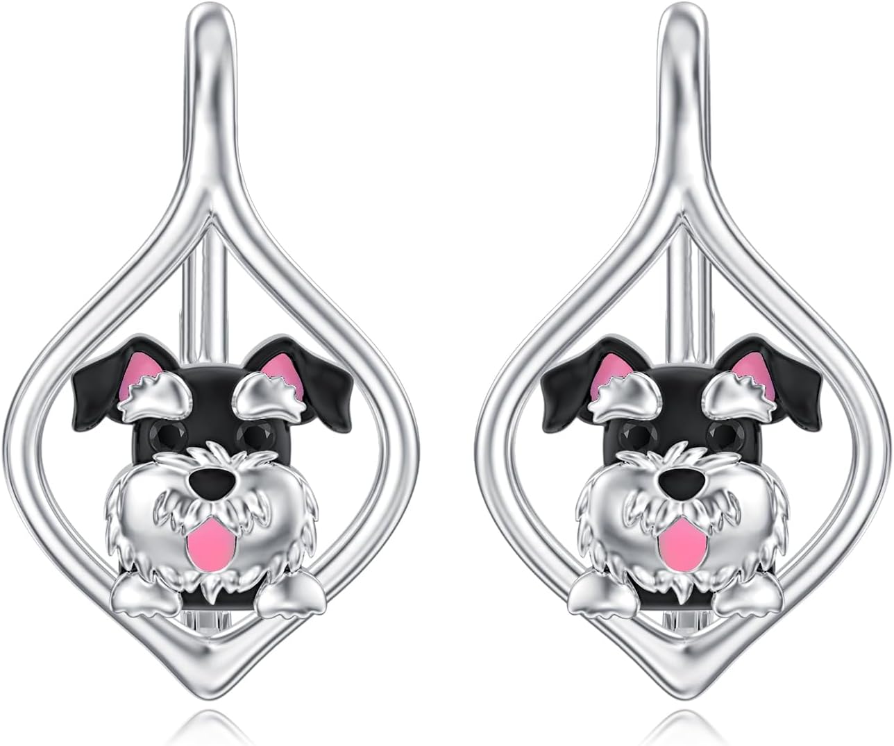 Leverback Earring for Women Sterling Silver Bulldog/Schnauzer/Corgi/Chicken/Fish/Pentagram/Celtic Knot Drop Earrings Cute Animal Jewelry Gifts for Women Mother Mom