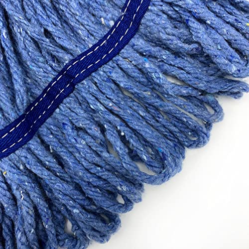 Hurbane Home Heavy Duty Commercial Mop Head Replacement - Industrial Grade Wet Mop Looped End - Mop Head Refill - Loop-End Synthetic Mop Head - Removes Heavy Stains And Dirts ( 3 Pack, 20Oz, Blue) #TOP3