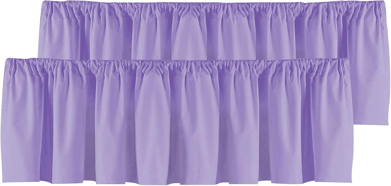 Window Curtains Valance Yellow Rod Pocket Design Small Pleated Cornice Scarf Decoration for Kitchen Living Room Bedroom, 52 x 18 inch, 4 Panels