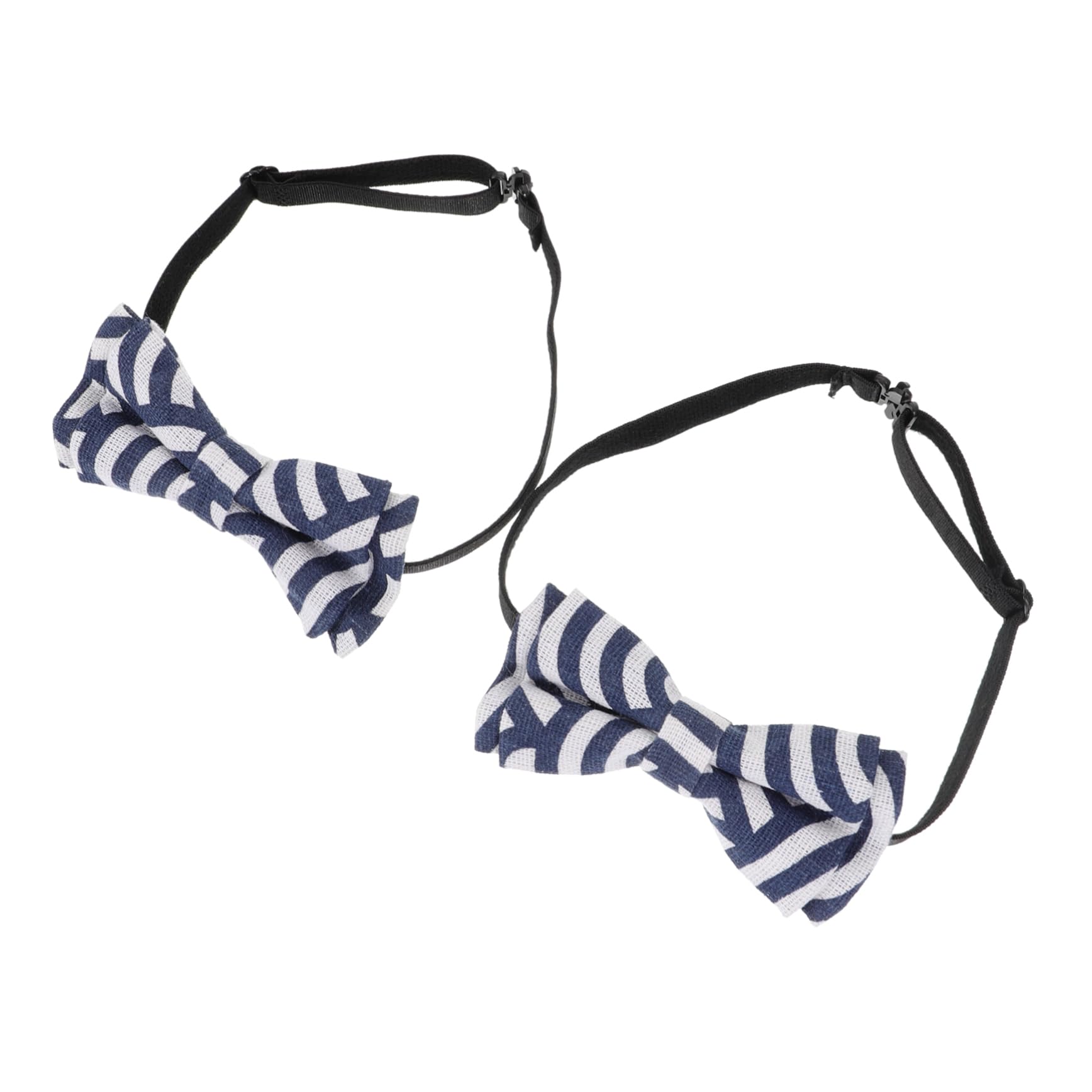 WOFASHPURET Adjustable Length Bow Ties Set for Boys and Girls 2pcs Handmade Blue and White Striped Cravats