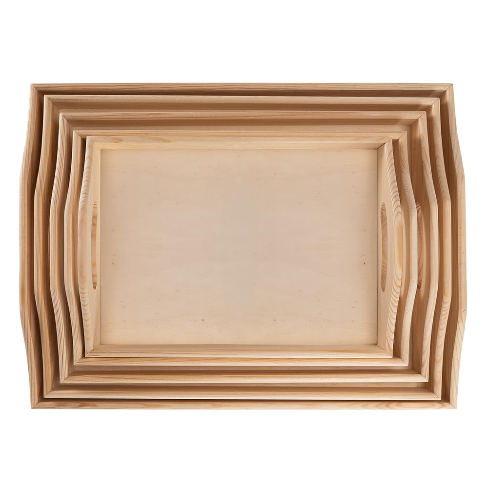 Ideen mit Herz Vassoi in legno | 5 pezzi in diverse dimensioni | vassoio da portata | decorazione da tavolo | decorazione | vassoio per decoupage | fai da te | artigianato | fai da te
