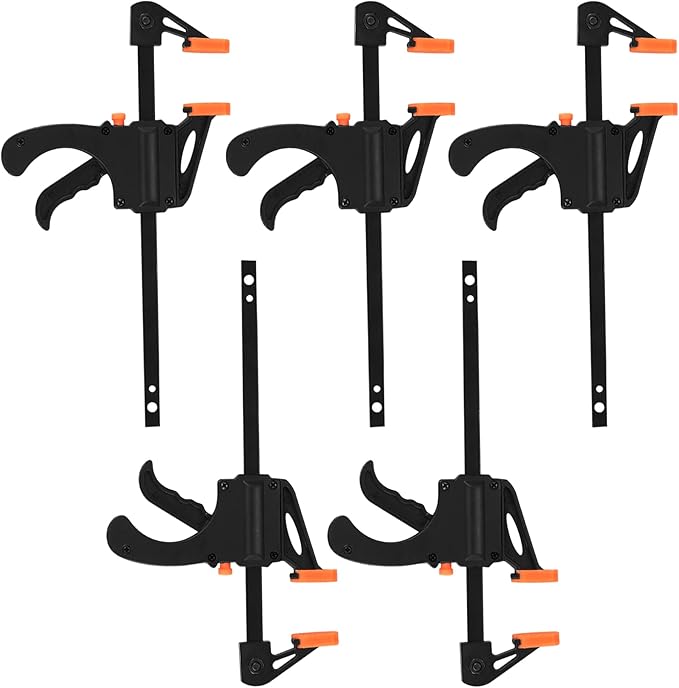 5 Pcs 4 Inch Bar Clamps for Woodworking, Trigger Quick Grip Clamps, One