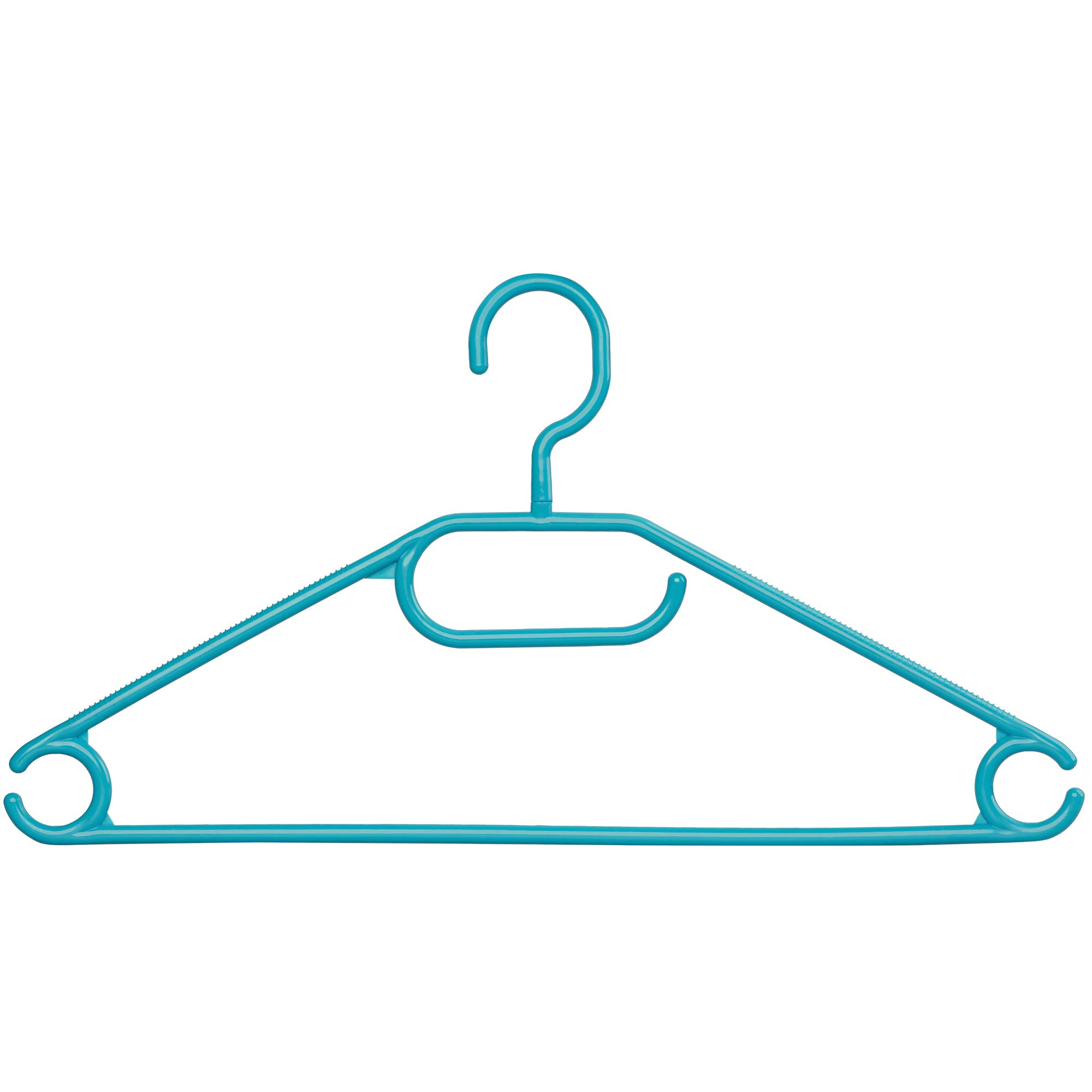 KADAX Kleerhangers van kunststof, 5 stuks, 360° draaibare haak, ingekerfde schouders, broekstang, ruimtebesparende, antislip, garderobehanger voor overhemd, broeken, rok, jashanger (zwart