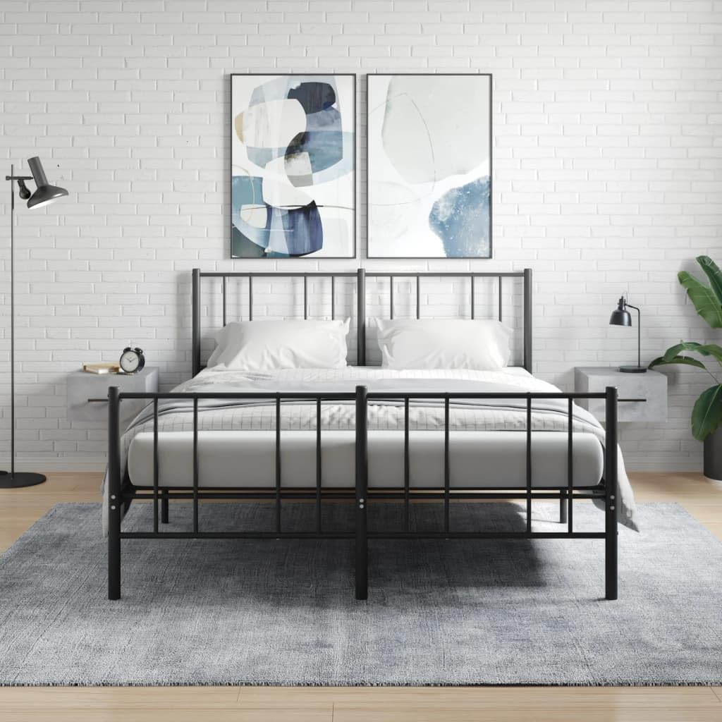 Table de chevet murale gris béton 35x35x20cm lot de 2 pour chambre