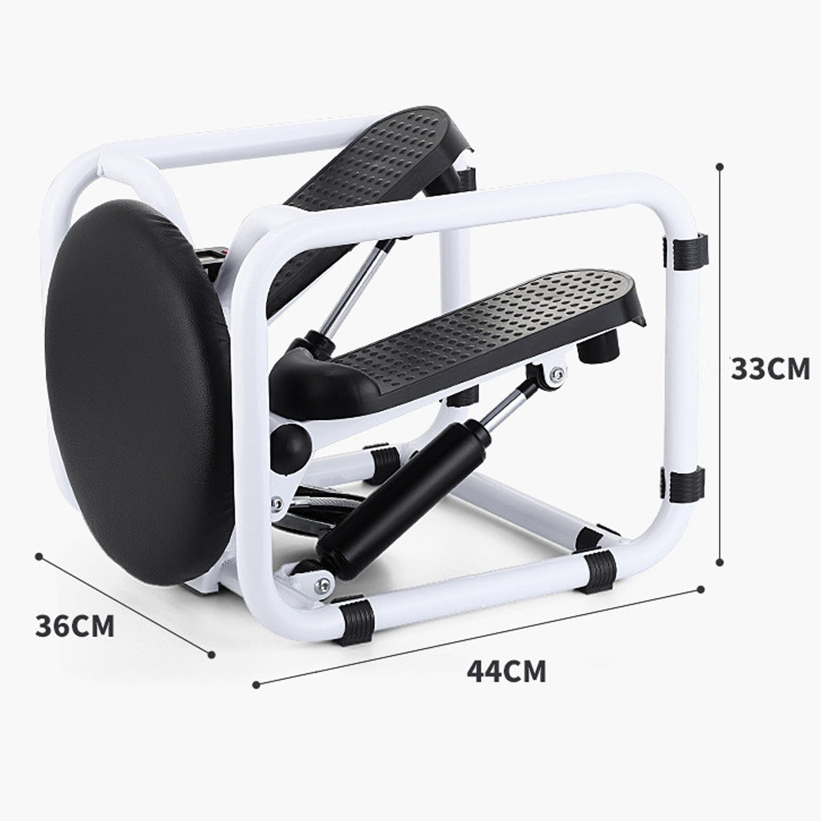 Stepper Fitness Casa Allenamento A Casa Step Fitness con Display A LED E 2 Fasce Elastiche di Resistenza Attrezzo per Glutei Black White