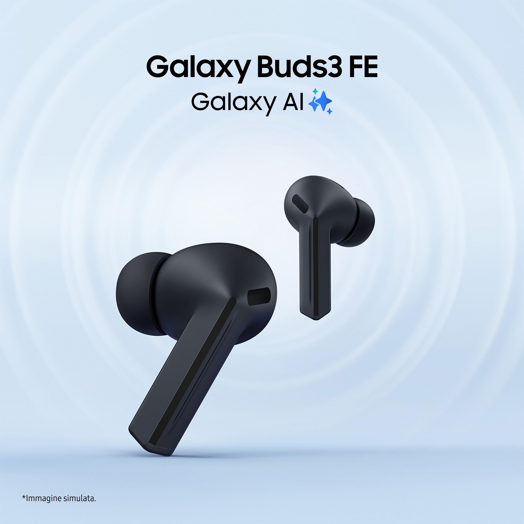 Samsung Galaxy Buds3 FE, Auricolari Wireless, Suono Equilibrato, Audio 360, Cancellazione Attiva del Rumore e Chiamate Nitide, Controllo Semplice, Gemini AI, Black 2025 [Versione Italiana]