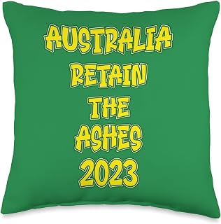 Sports and Games Australia Cricket Australia Retain Ashes Trophy 2023 Throw Pillow, 16x16, Multicolor