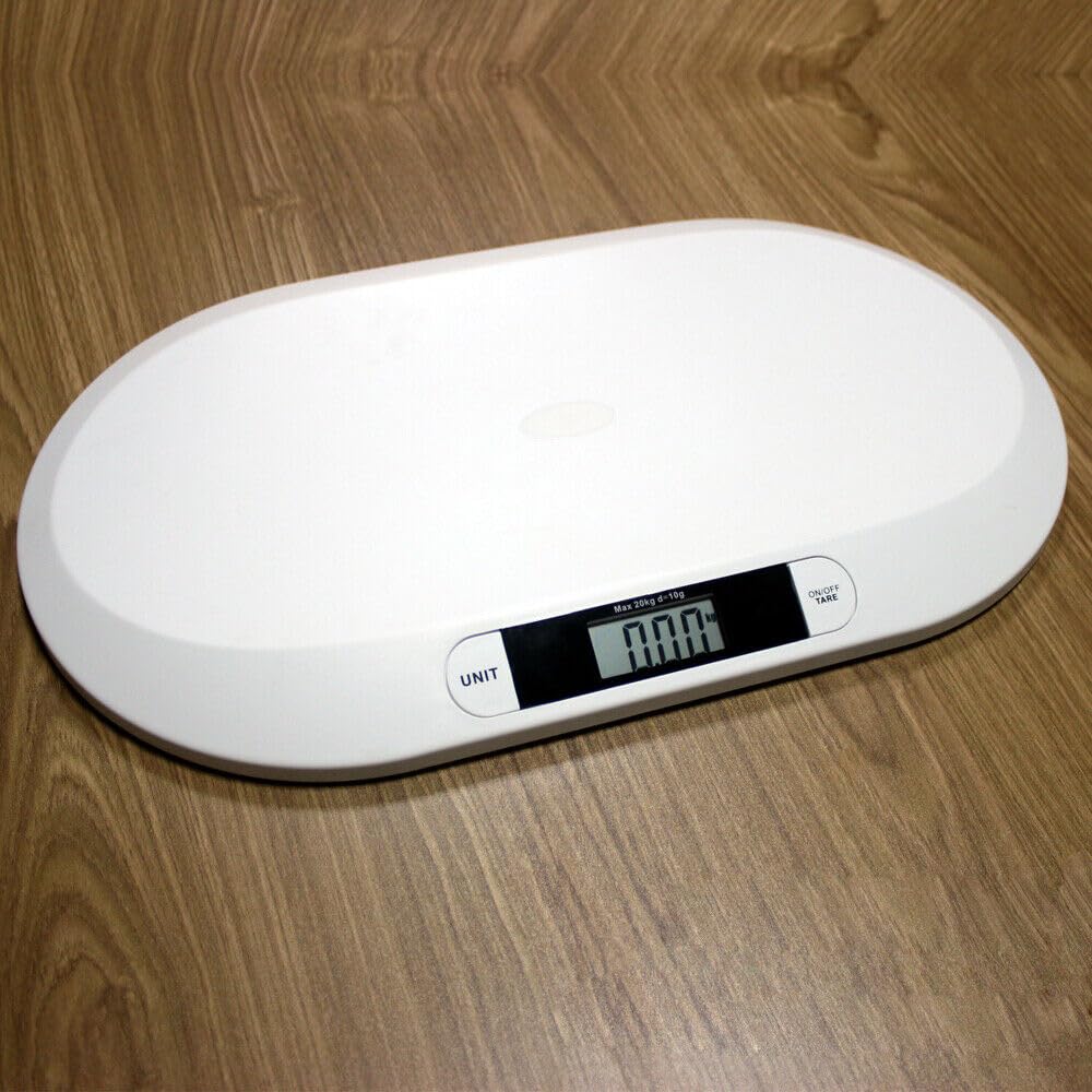 Bilancia per bambini piatta digitale fino a 20 kg, bilancia professionale per animali per bambini, indicatore LED, spegnimento automatico, funzione tara, per pesare bambini, conigli, gatti, cani, ecc