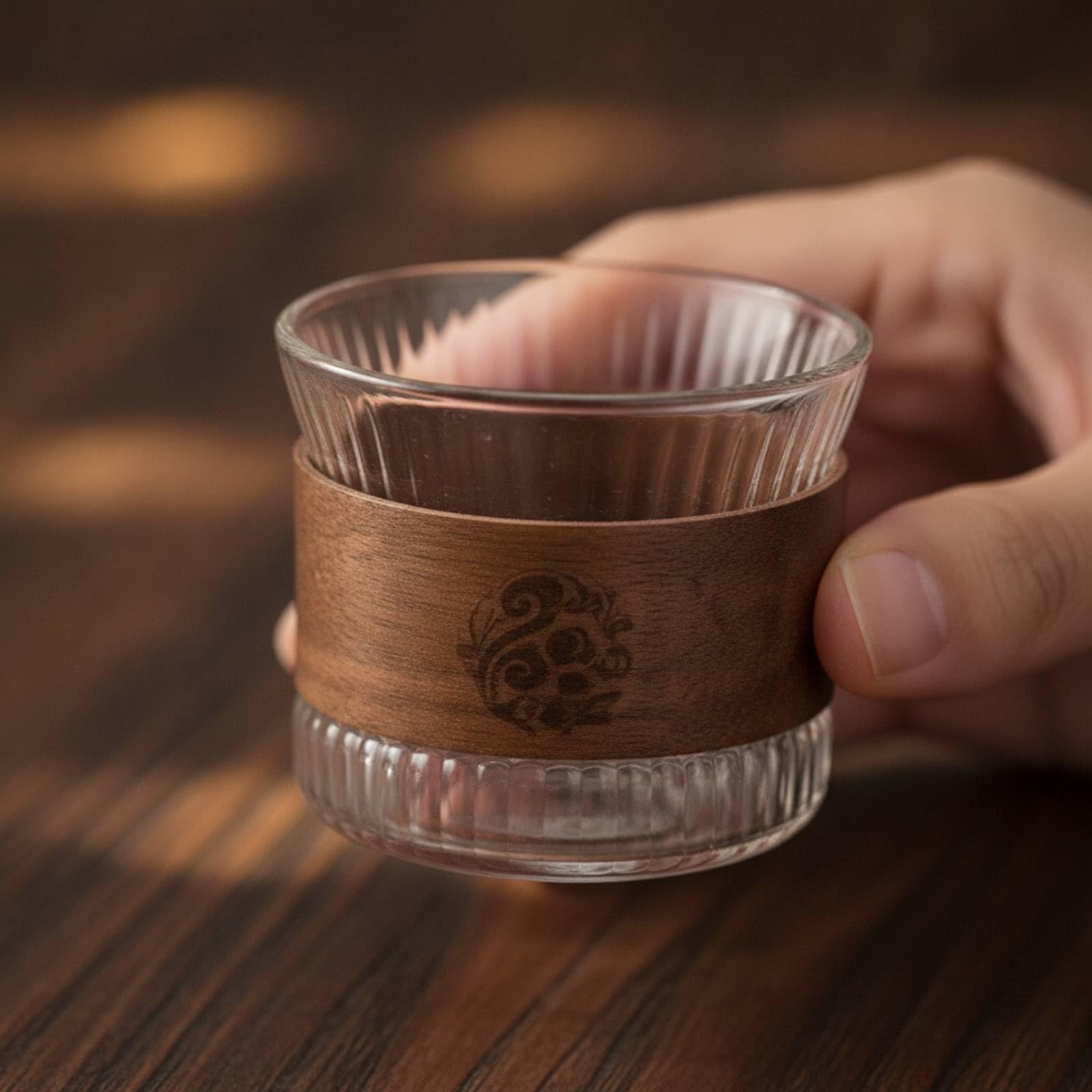 Teeset aus transparent Teeservice mit Kanne und Tassen tropf Tasse für Teeliebhaber, 1 Kanne, 6 Tassen, 1 Tablett, Hochwertig