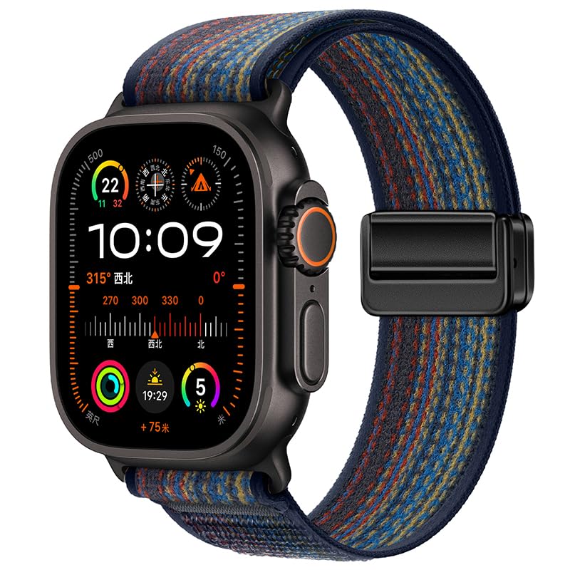 Image of Compatible with Apple Watch Ultra 3 /2 /1 Band 49mm Magnetic Nylon Strap for Series 11 /10 /9 /8 /7 /6 /5 /4 /SE Trail Loop Band 46mm 45mm 44mm 42mm 41mm 40mm