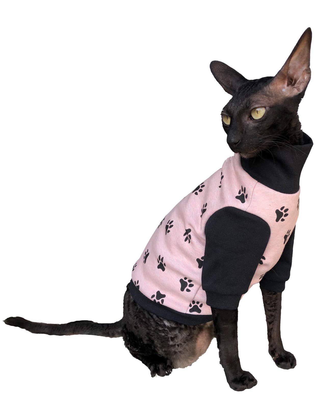 Ropa para gatos Sphynx de punto rosa HappyPaws Atelier talla XL para Devon Rex