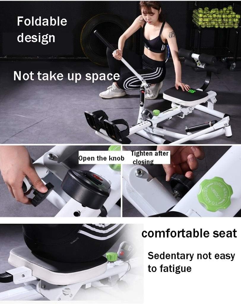 Foldable Rowing Machines Rowing Machine for Home Use Foldable Fitness Training Equipment Multifunctional Hydraulic Rower Double-Oar Exercise Rowing Device