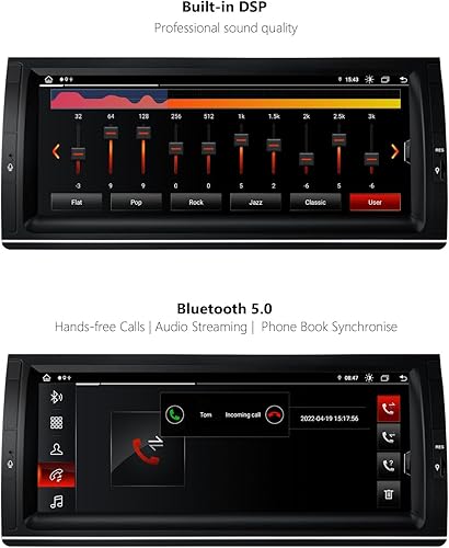Miniatura 6 de XTRONS Estéreo de coche de un solo DIN para BMW X5 E53, Android 13 Octa Core 4GB+64GB Radio de coche, 10.25 pulgadas IPS pantalla táctil navegación