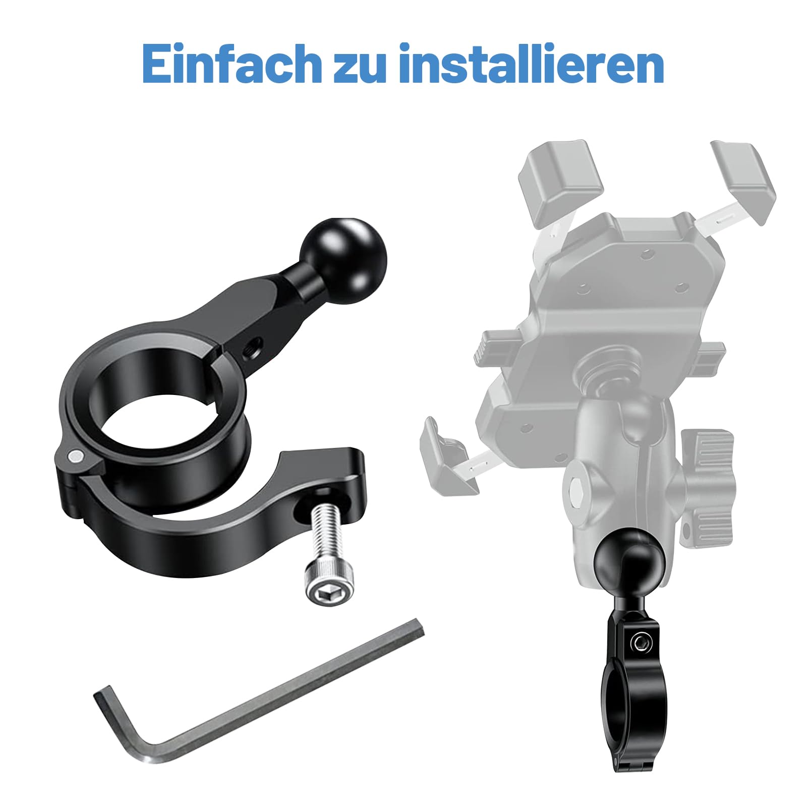 Supporto a sfera da 0,67 pollici, compatibile con Ram Mount Supporto per cellulare per moto, accessori per bicicletta, profilo in alluminio (R3-B-01)