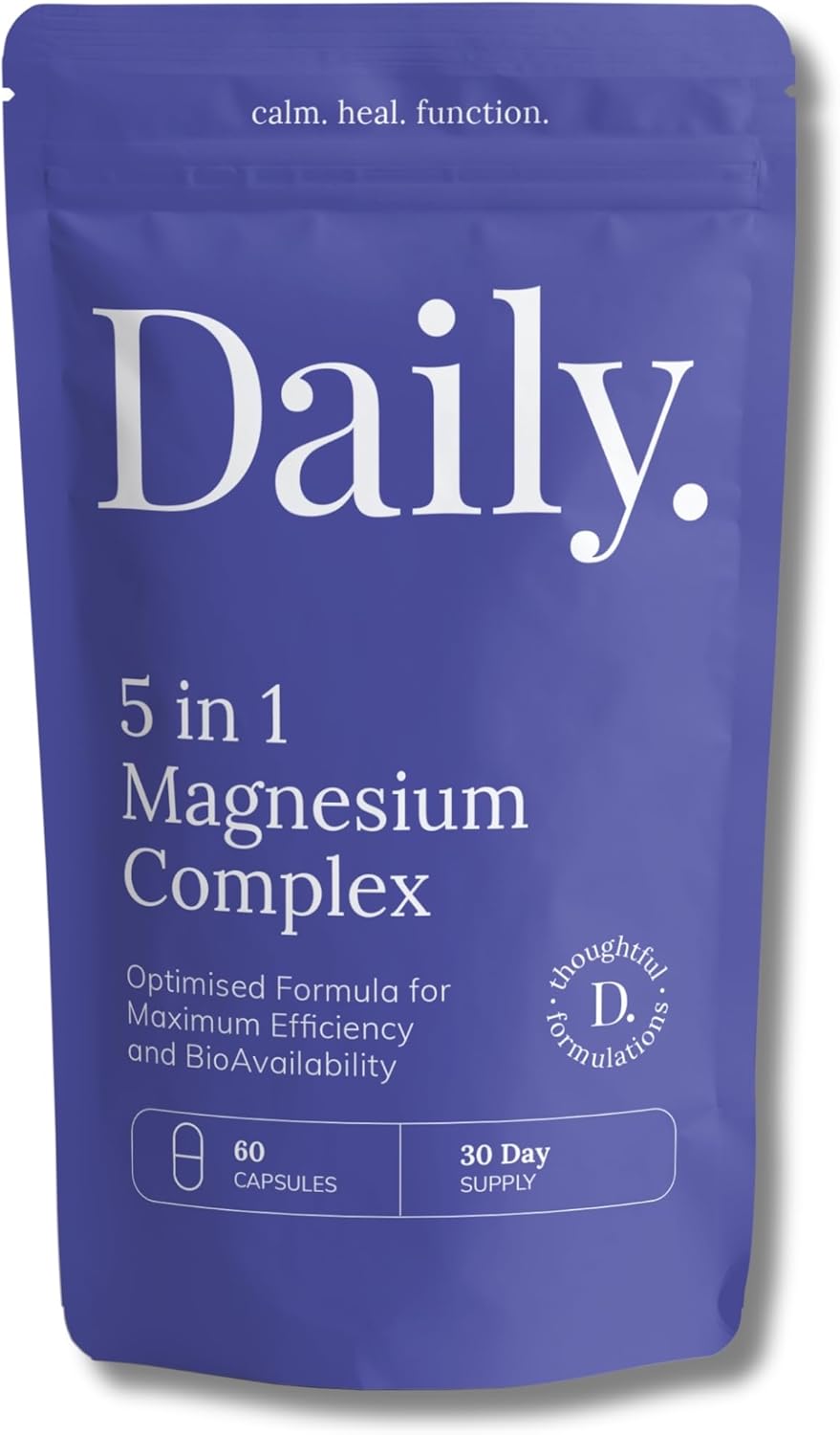 Magnesium Glycinate Supplements | Magnesium Supplements 5-in-1 with Bisglycinate, Citrate, Malate, Marine, Oxide, Vitamine B6 | High Strength Complex Sleep, Cramp, Stress, Anxiety Health Supplemet, 60