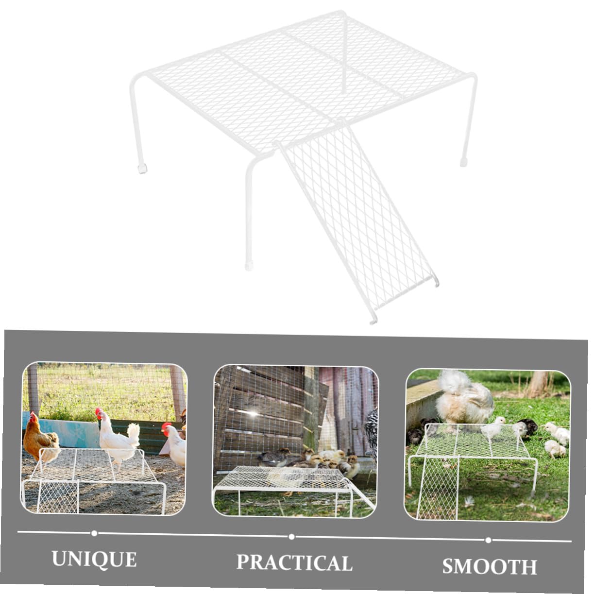 Mikikit Soporte de Hierro para Plataforma de Gallinero y Jaulas de Hámster, Promueve el Ejercicio y Movimiento, Color White, Adecuado para Jaulas Pequeñas Varios Estilos