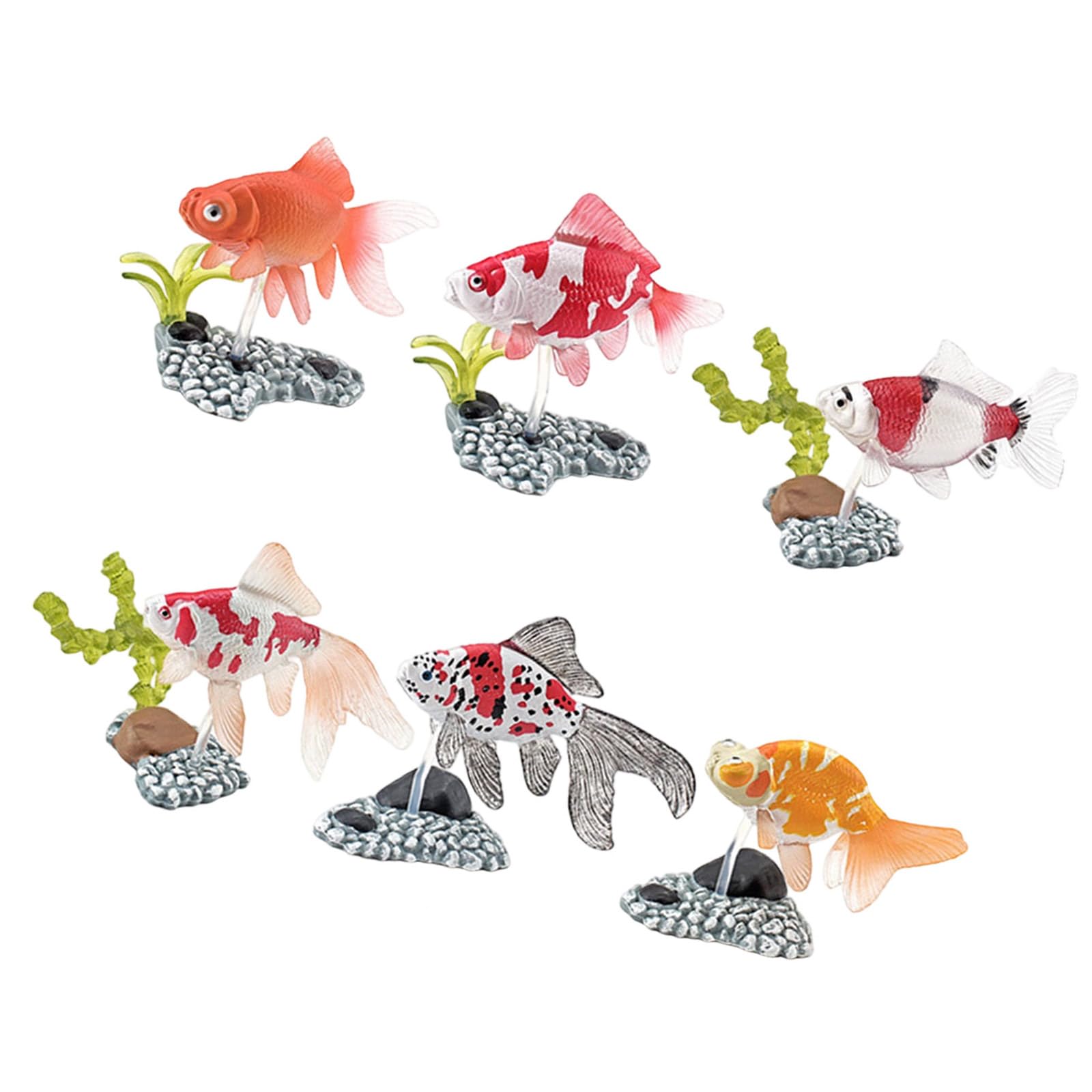 YWLUUOO Interesting Animal Model Fish Colorful Statue Tiny Fish Animal Statues Aquarium Tanks Figurines Ornaments Printed Decoration