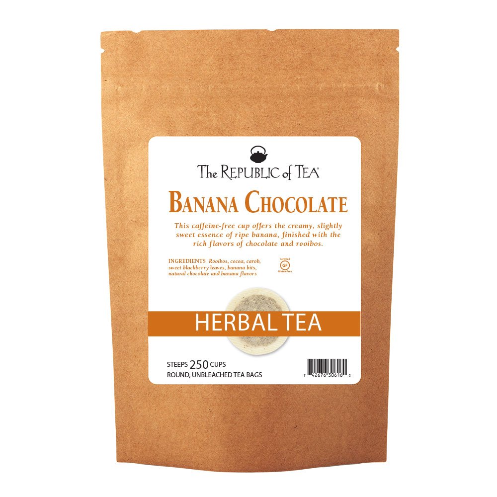 The Republic of Tea – Banana Cuppa Chocolate Tea Bags, Low-Caffeine, 250 Servings