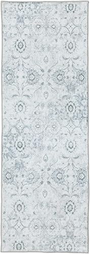 Lbris Alfombra de pasillo lavable, de 2 x 6 pies, para pasillo, lavandería, cocina, entrada, baño, alfombra antideslizante con respaldo de goma,