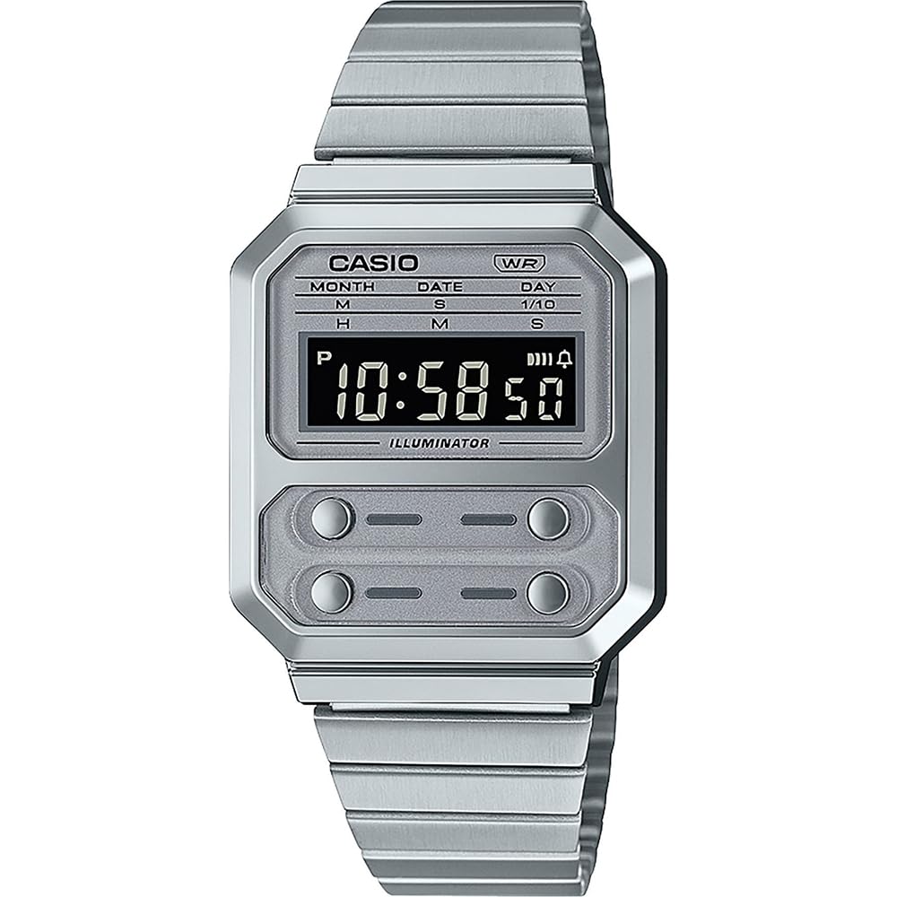 Casio Collection Men's Digital Watch Vintage Silver