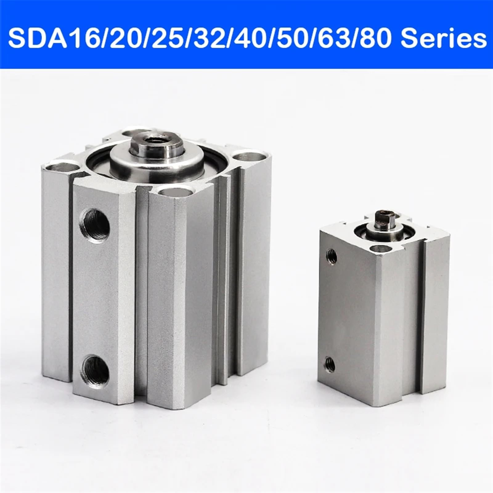Cilindro neumático Doble SDA16/20/25/32/40/50/63/80 mm de diámetro Interior, Carrera compacta de 5, 10, 15, 20, 25, 30, 35, 40, 45 y 50 mm.(Stroke 5mm,BORE 25mm)