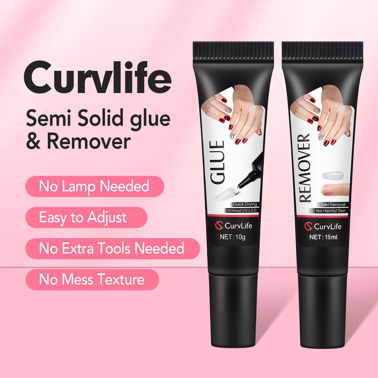 CurvLife Nail Glue: Fast-Dry Press-On Adhesive -2 CurvLife Nail Glue: Fast-Dry Press-On Adhesive -2