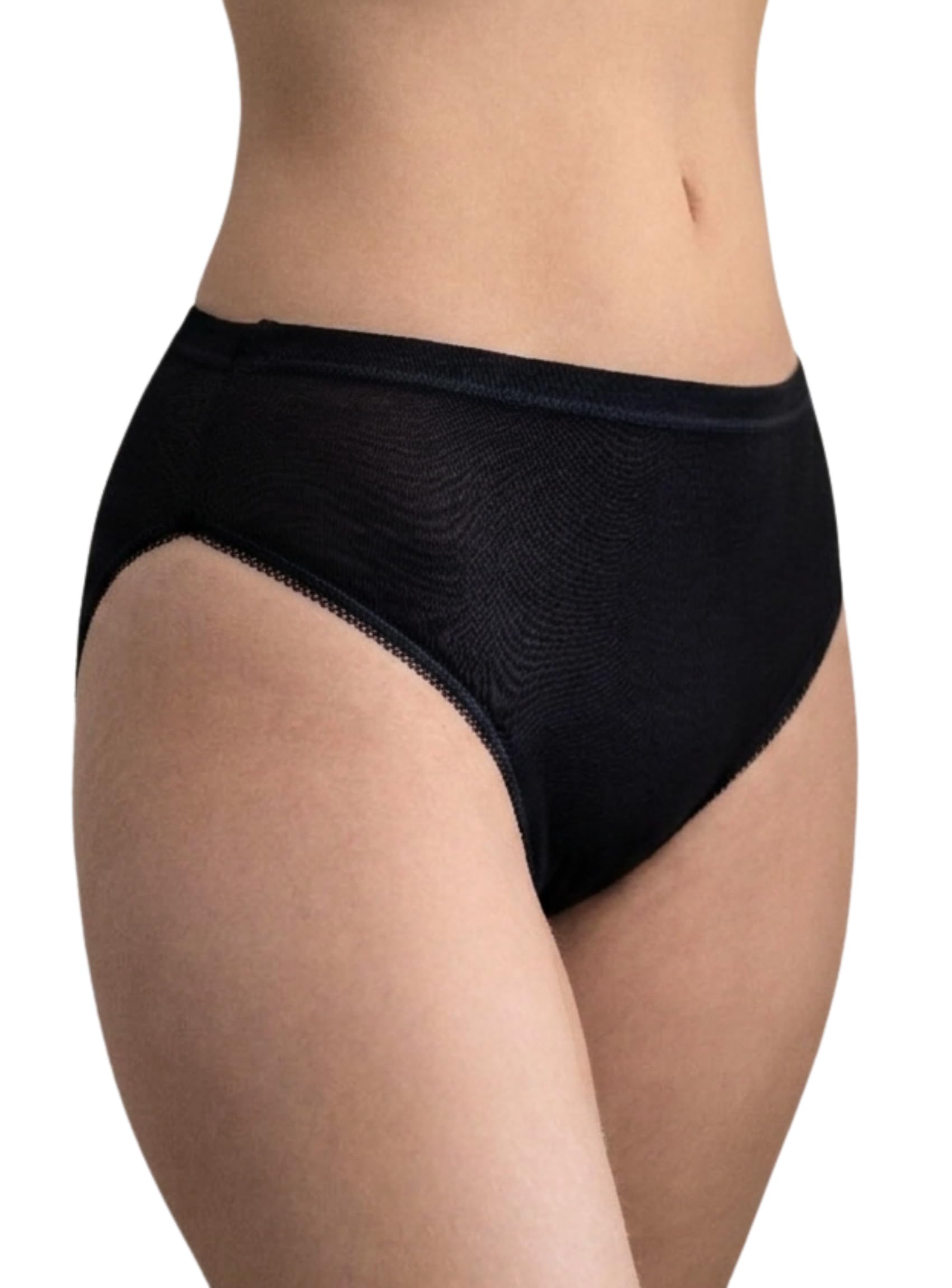Set 6 Mutande Donna Cotone Vita Media | Slip Culotte 100% Cotone Puro, Antiallergiche | Intimo Donna Bianco/Nero | Made in Italy