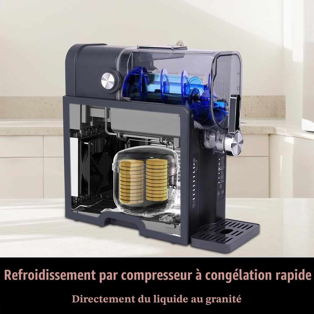 Machine à boissons glacées 1.6 L, granités machine à desserts glacés, refroidissement rapide par compresseur,6 programmes,cocktails glacés,frappés,margaritas,milkshakes et jus glacés