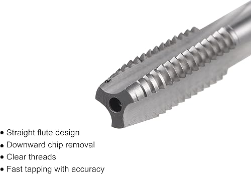 Miniatura 3 de uxcell Macho de roscar para fresado de roscas 516"-18 UNC, máquina de mano izquierda HSS (acero de alta velocidad) 6542 sin recubrimiento 3 flautas