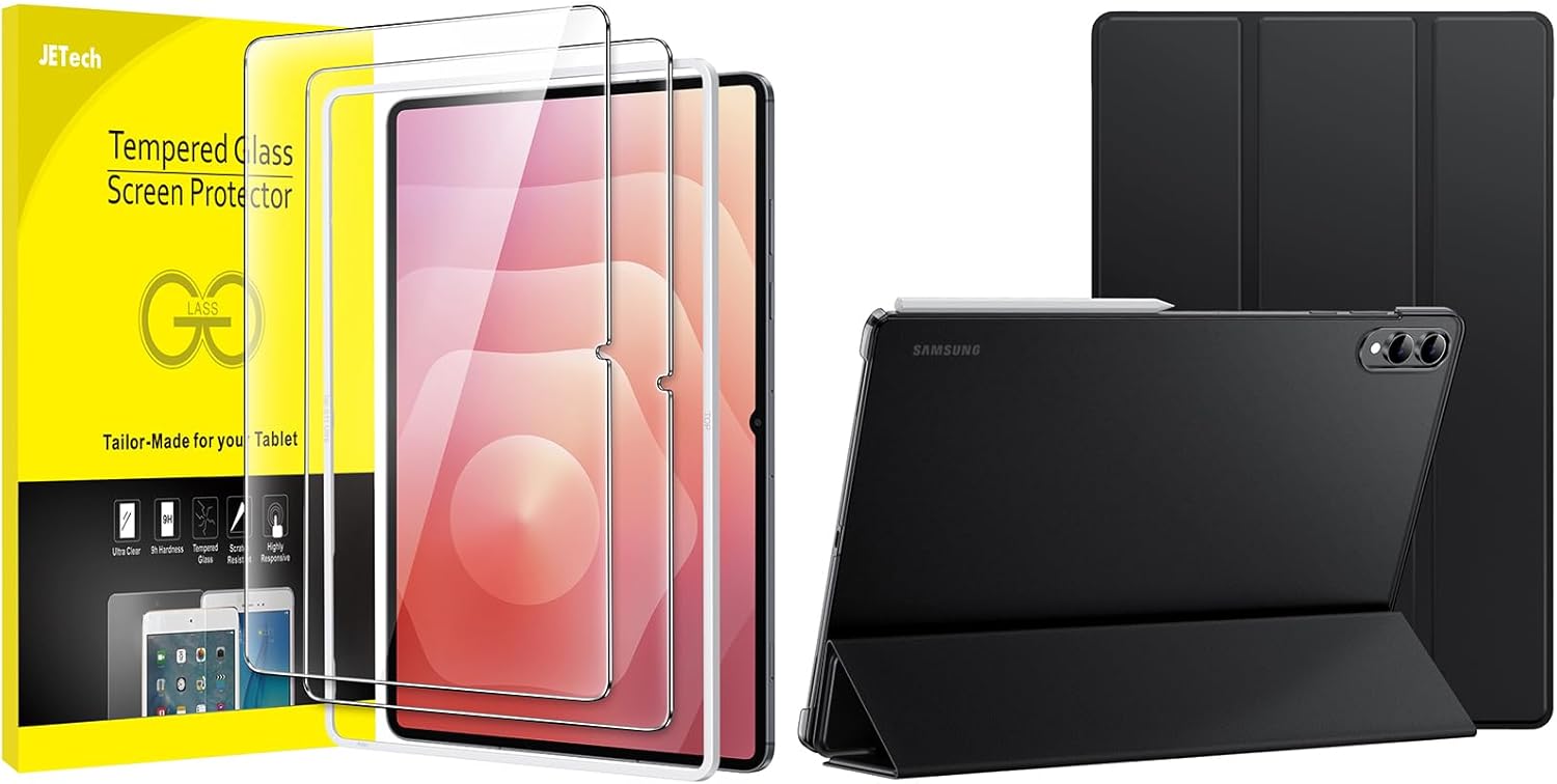 JETech for Samsung Galaxy Tab S11 Ultra Screen Protector and Translucent Case Bundle