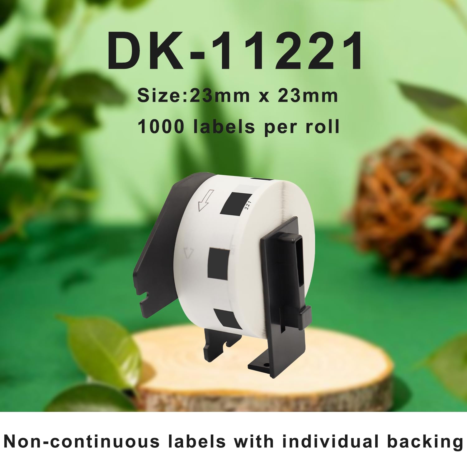 6 rollos de etiquetas compatibles como repuesto para Brother DK-11221 DK 11221, 23 mm x 23 mm, adecuado para QL1050 QL1060N QL500BW QL550 QL560 QL570 QL580N QL700 QL710W QL720NW