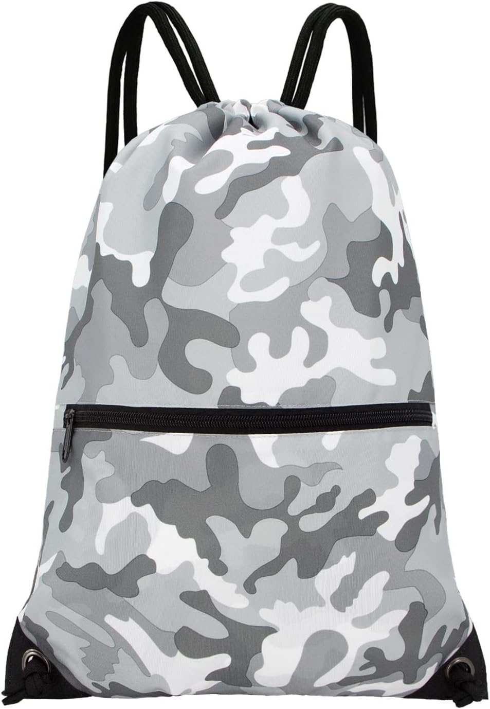 HOLYLUCK Drawstring Backpack Bag Sport Gym Sackpack, Grey Camo, 13.4" L X 8.3" W, Sport