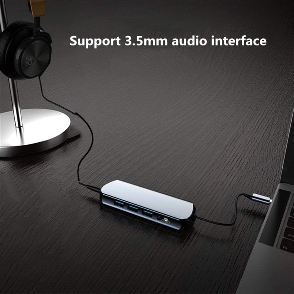 USB C Hub 8-in-1 Docking Station USB C Adapter with 4K HDMI USB-C Power Delivery 3.5mm Audio 3 USB 3.0 Ports Support SD TF Card Reader Compatible image 5