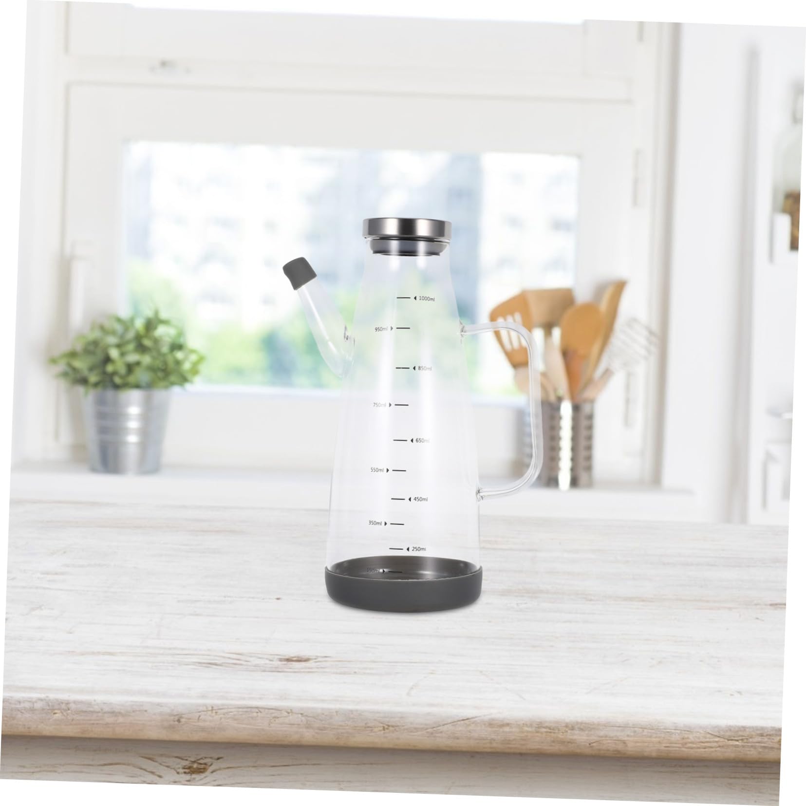 TOYANDONA 34oz Dispensador de Aceite y Vinagre de Cocina Botella de Vidrio Dispensador Anti-goteo para Salas de Cocina Aceitera Reutilizable para Cocinar