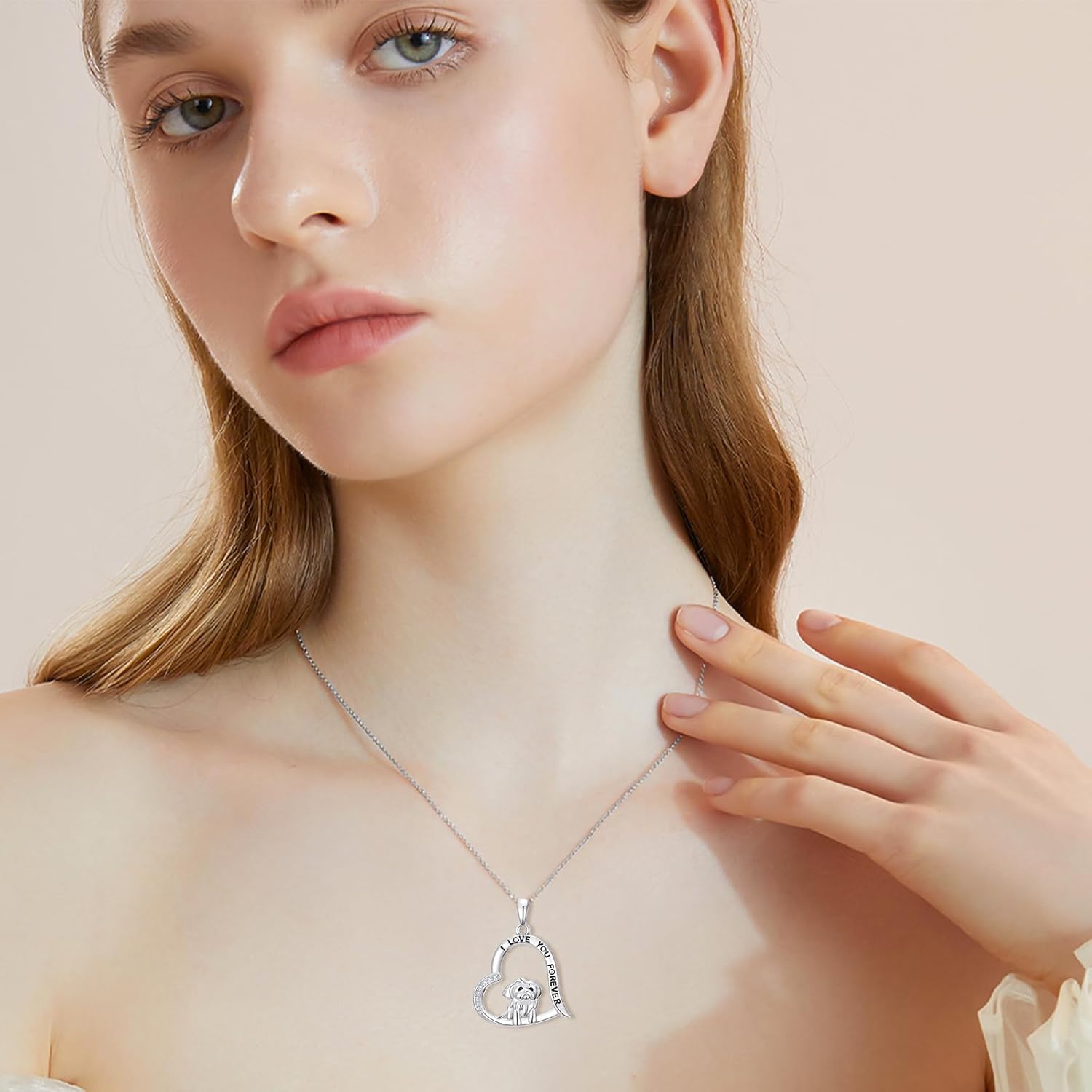 YYB Dog/Cat/Owl/Polar Bear/Dachshund/Crow/Fox Necklace for Women 925 Sterling Silver Celtic Moon Pendant Jewelry Valentines Day Gifts for Her - Image 2