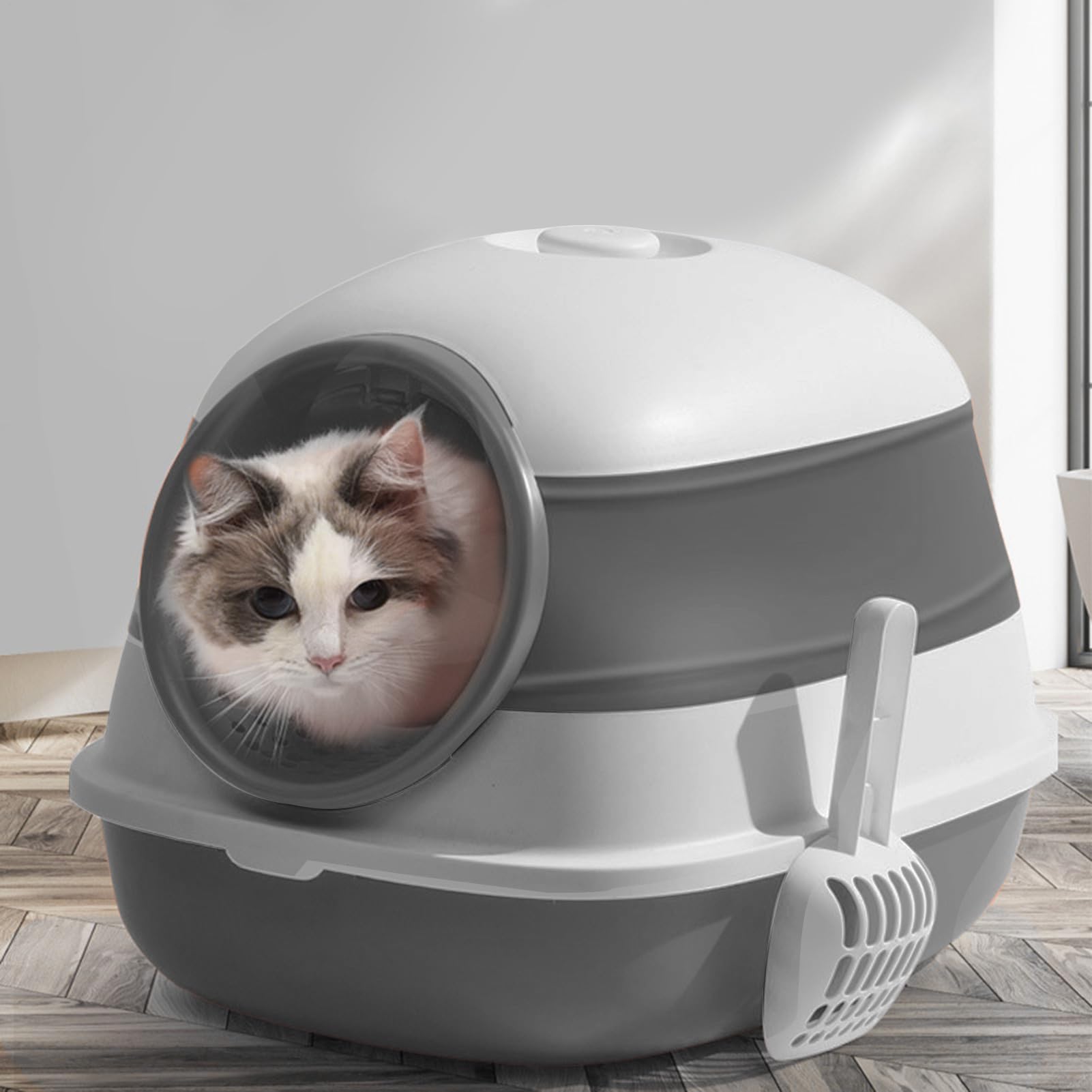 De Para Gatos Con Tapa Baño Para Mascotas Plegable Con Control De Olores | Con Pala Y Tapa Para Gatos Para Mascotas En Interior Para Hogar En Esquina Para Apartamento Y Para Viaje