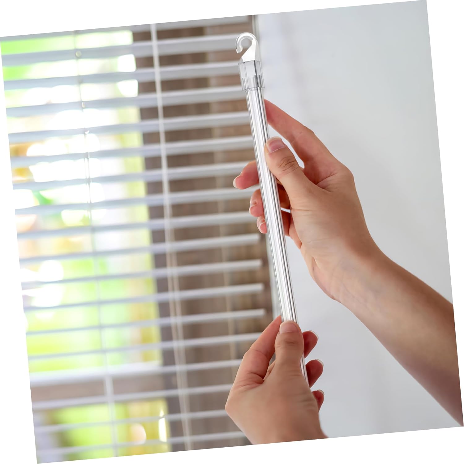 24-Inch Vertical Window Blinds Replacement Wand Hook Handle Clear Plastic Trolley Hook Handle for Indoor Vertical Blinds Easy Installation