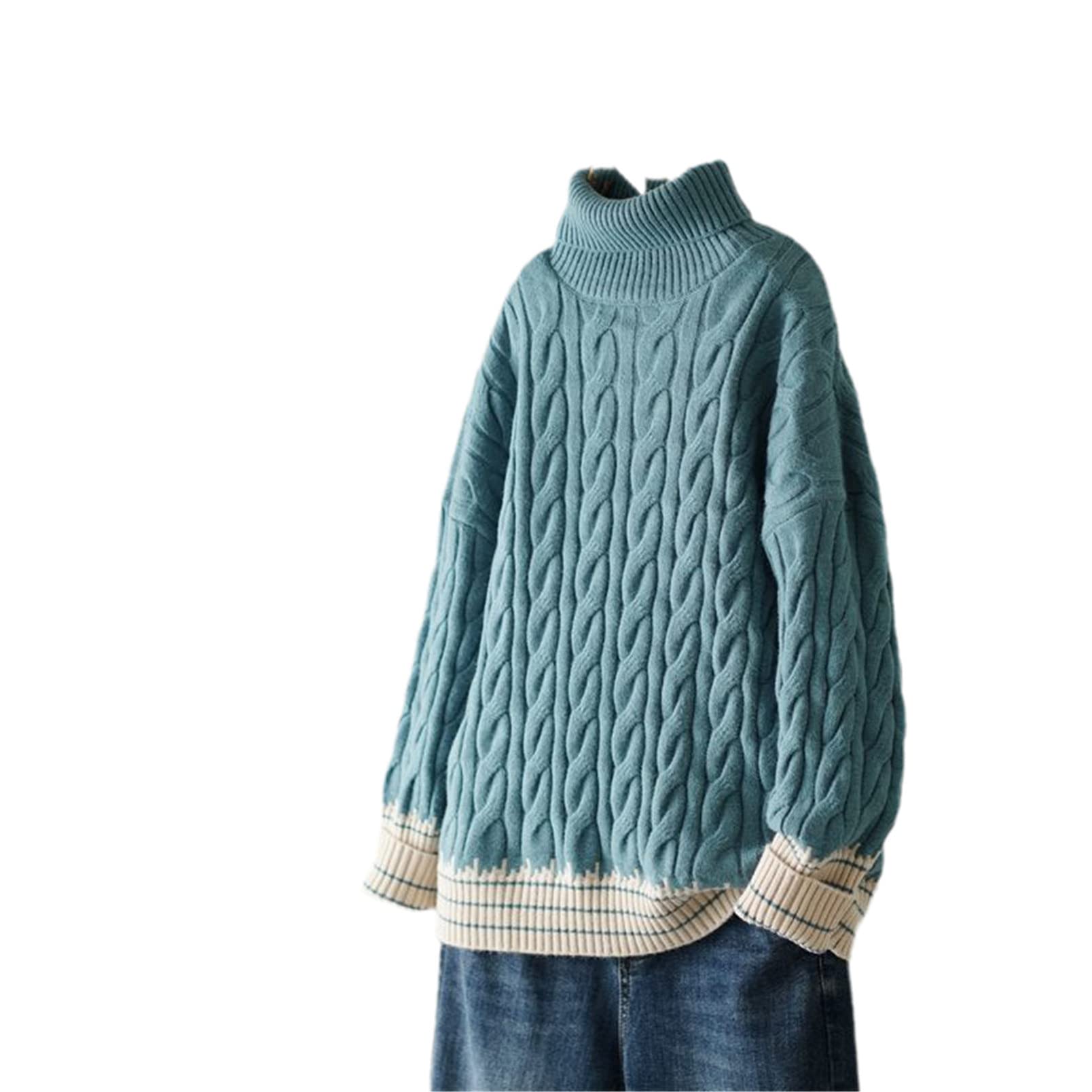 Suéter de cuello alto para mujer Blusa de punto de primavera y otoño All-Match