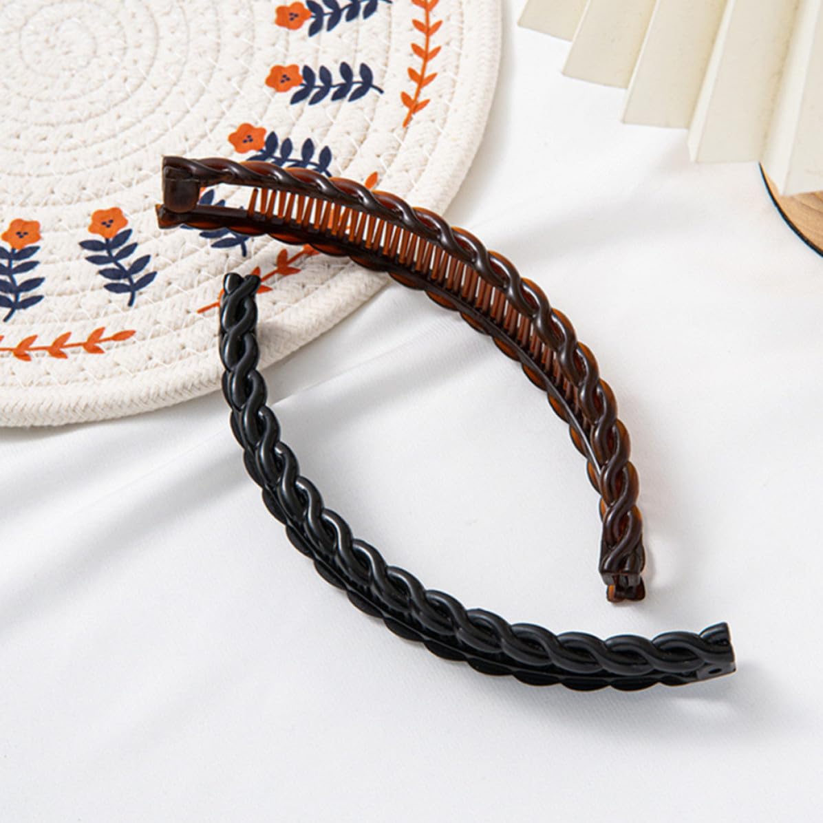 12 Piezas Pinzas de Plátano Cabello de Plástico para Mujeres