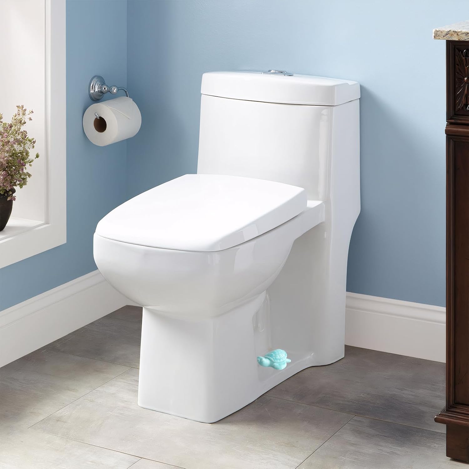 2 PCS Toilet Bolt Covers Decorative,Cute Turtle Toilet Screw Cover Caps, Easy to Install, Avoid Rust, Not Easy to Change Color or Fade, Bathroom Decoration (Blue)