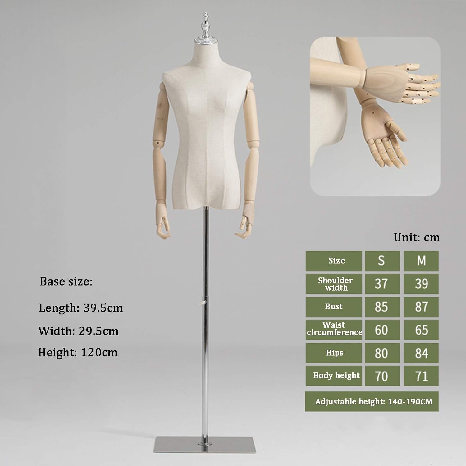Mannequin Sewing Dress Forms & Mannequins Female Body Torso Adjustable Manikins for Retail Clothing Display-