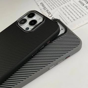 Coverzone iPhone 14 Pro Max ile uyumlu Karbon Fiber Görünümlü Z-Flow Yüksek Kalite Desenli MagSafe ile uyumlu Lüx Kılıf - Gümüş