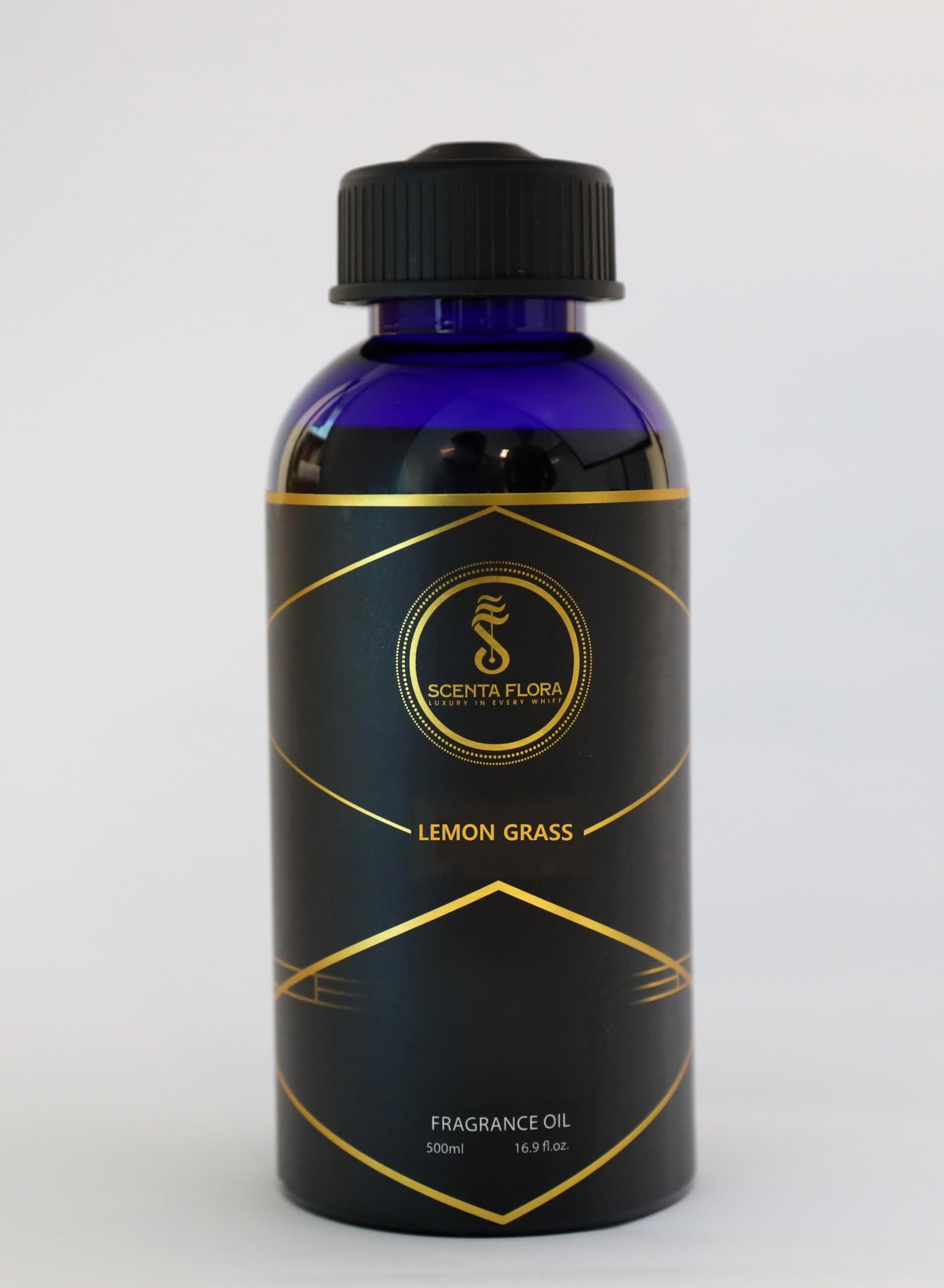 SCENTA FLORALemongrass Fragrance Oil for Scent Diffusers Aromatherapy 500ml | IFRA Certified | Refreshing Lemon & Mint Aroma | Perfect for Home, Office & Bathrooms | Long-Lasting Uplifting Scent