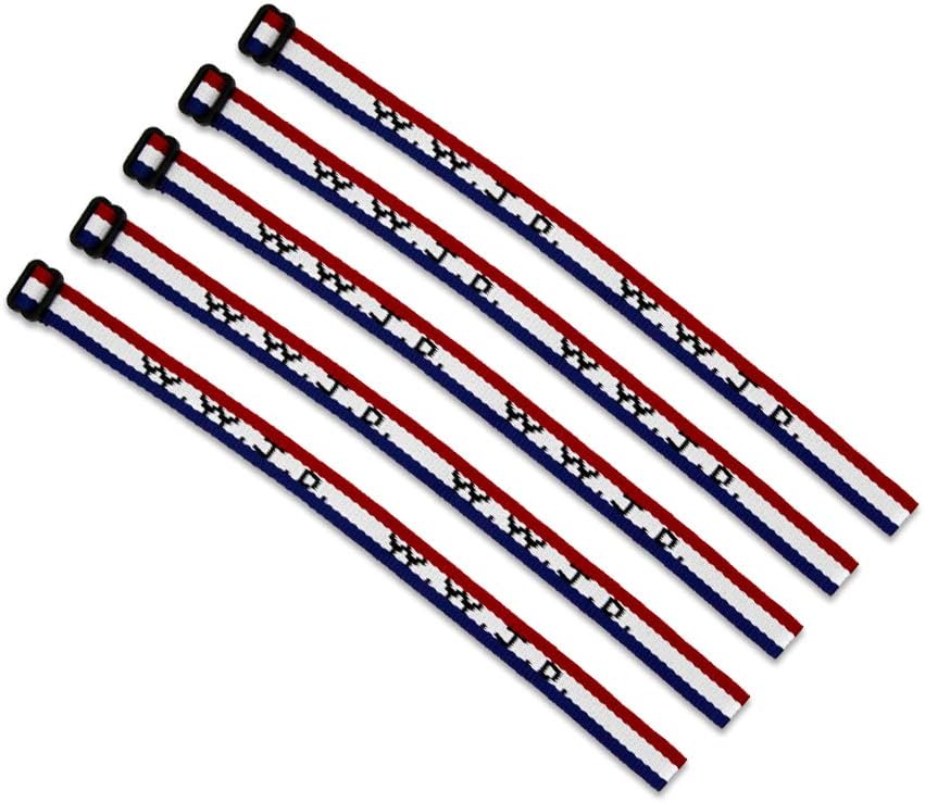 (5) Pack - W.W.J.D. Bracelets - 22 Individual Colors to Choose from - Mix and Match (Red, White & Blue)