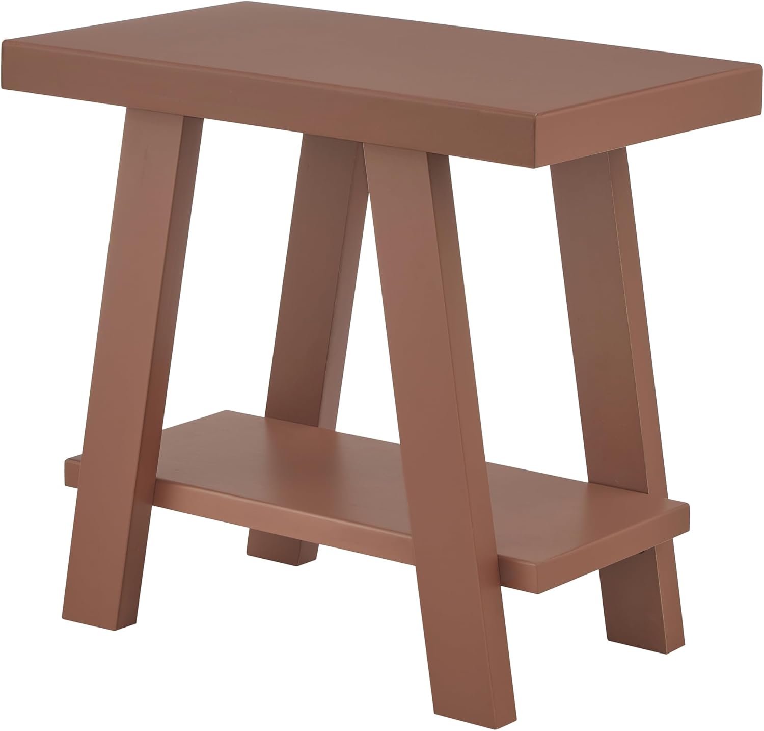 Roundhill Furniture Athens Contemporary Wood Shelf Side Table in Red