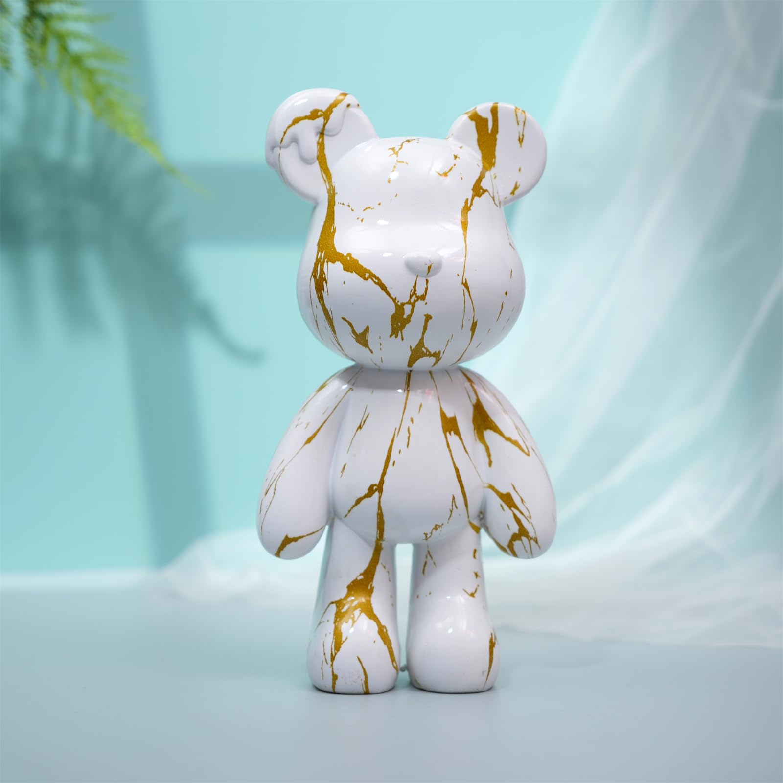 Coniuty Decoración de estatua de oso de resina para el hogar, adorno de escultura animal para interior (tipo A)