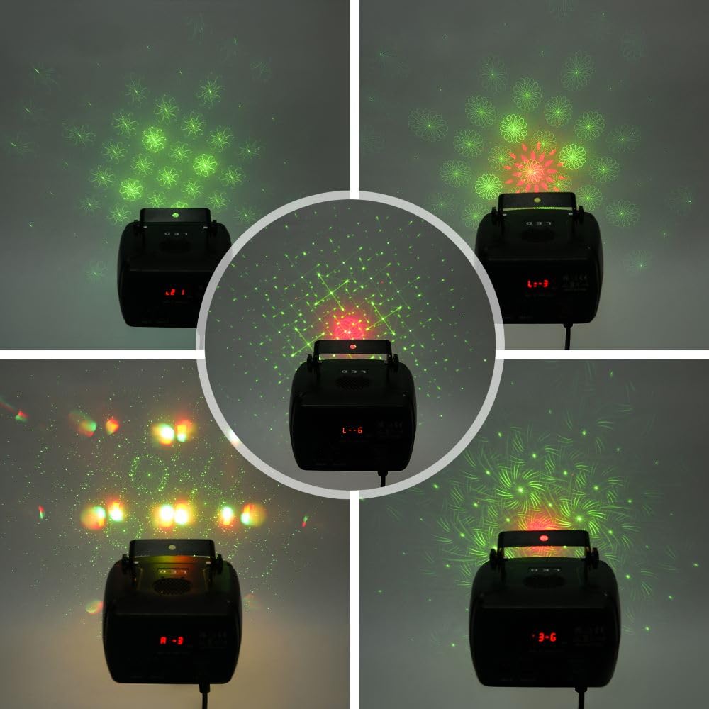 Discolicht Partylicht, DMX512 2 in 1 Rgb Disco Licht, LED Bühnenbeleuchtung Partylicht, für Party Club Bar Home Weihnachten Halloween, Disco Licht mit Sound, Fernbedienung