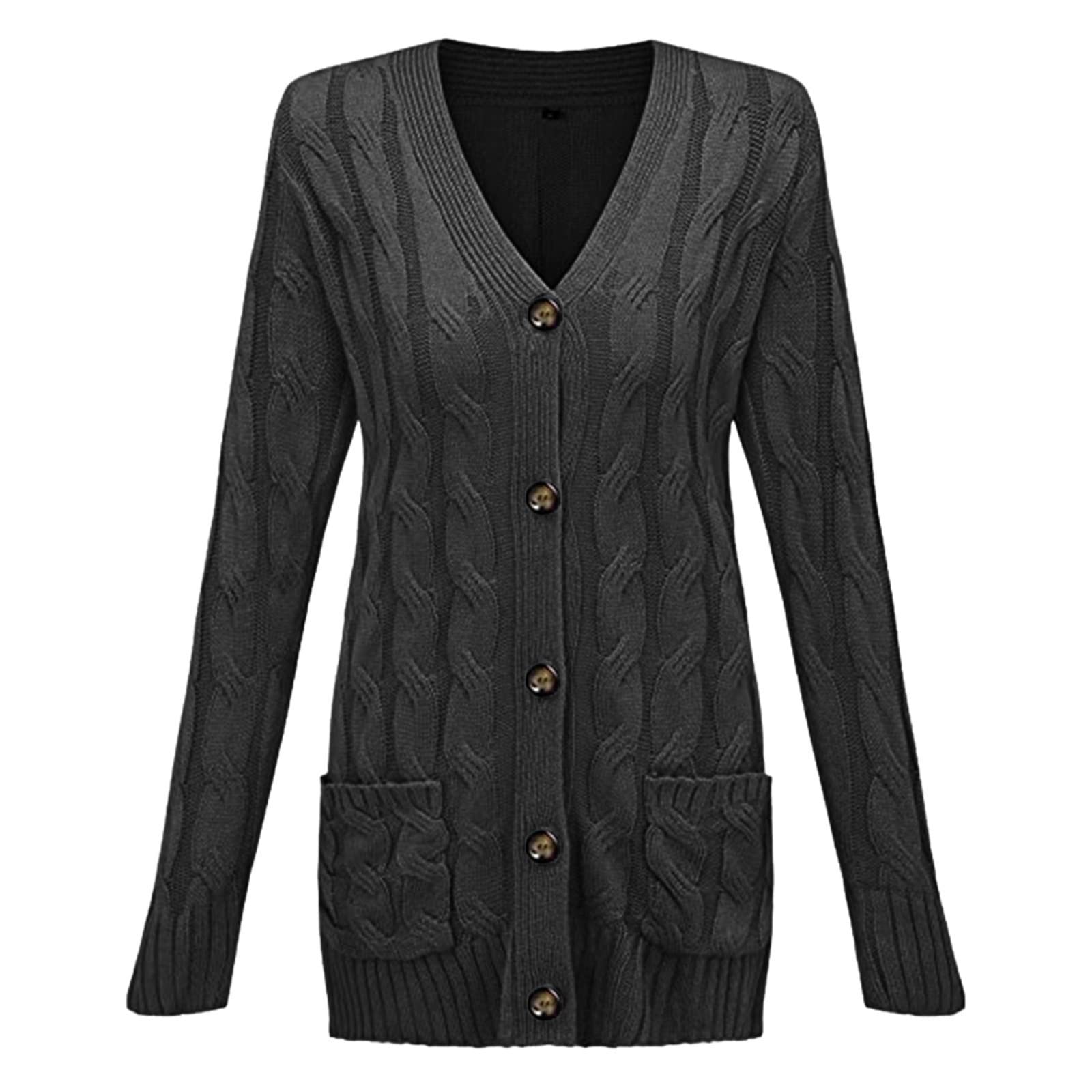 Cardigan Femme Tendance Printemps Automne Femmes Pull Col Rond