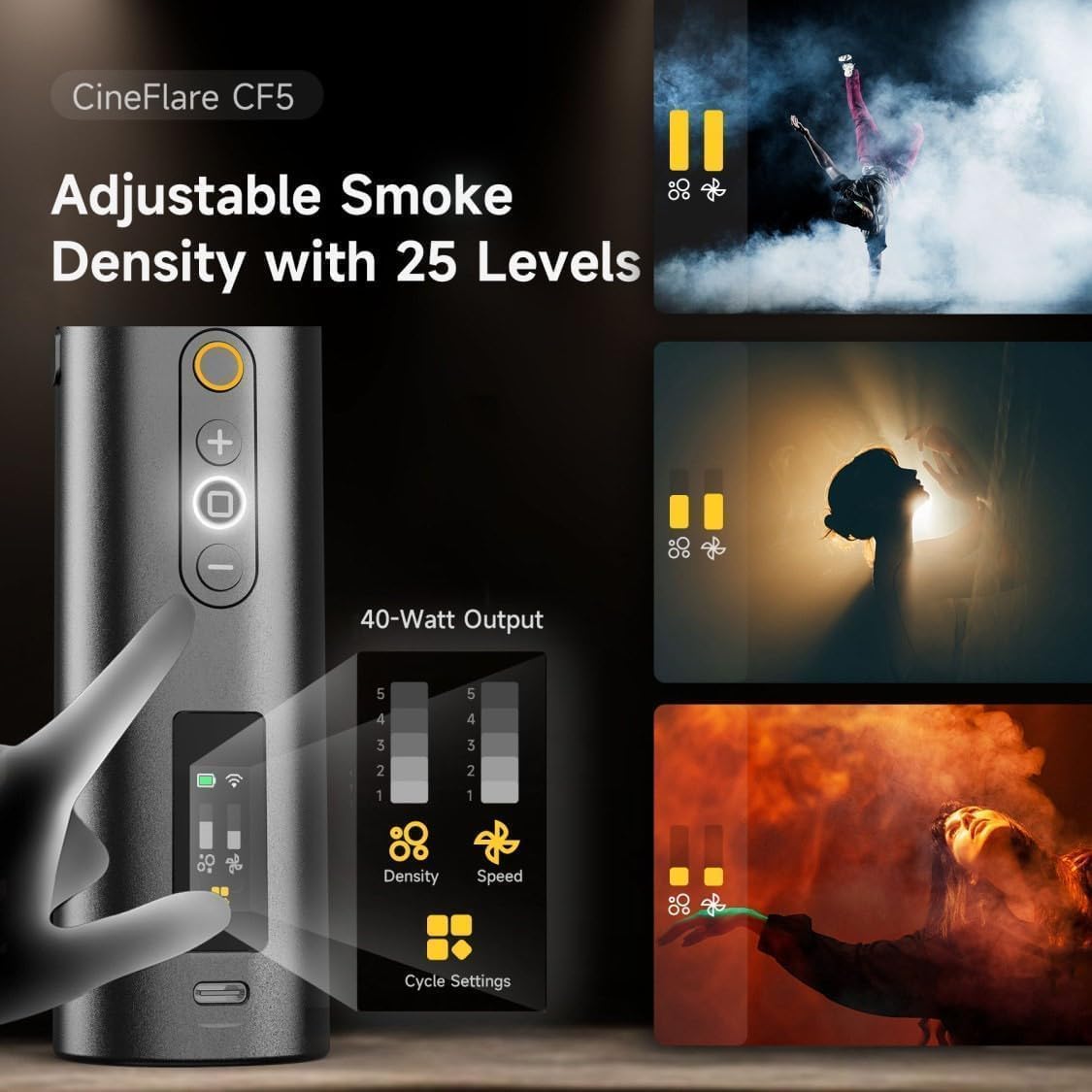 Amazon | Colbor CF5 ポータブルフォグマシン 磁気RGBカラーライト付き